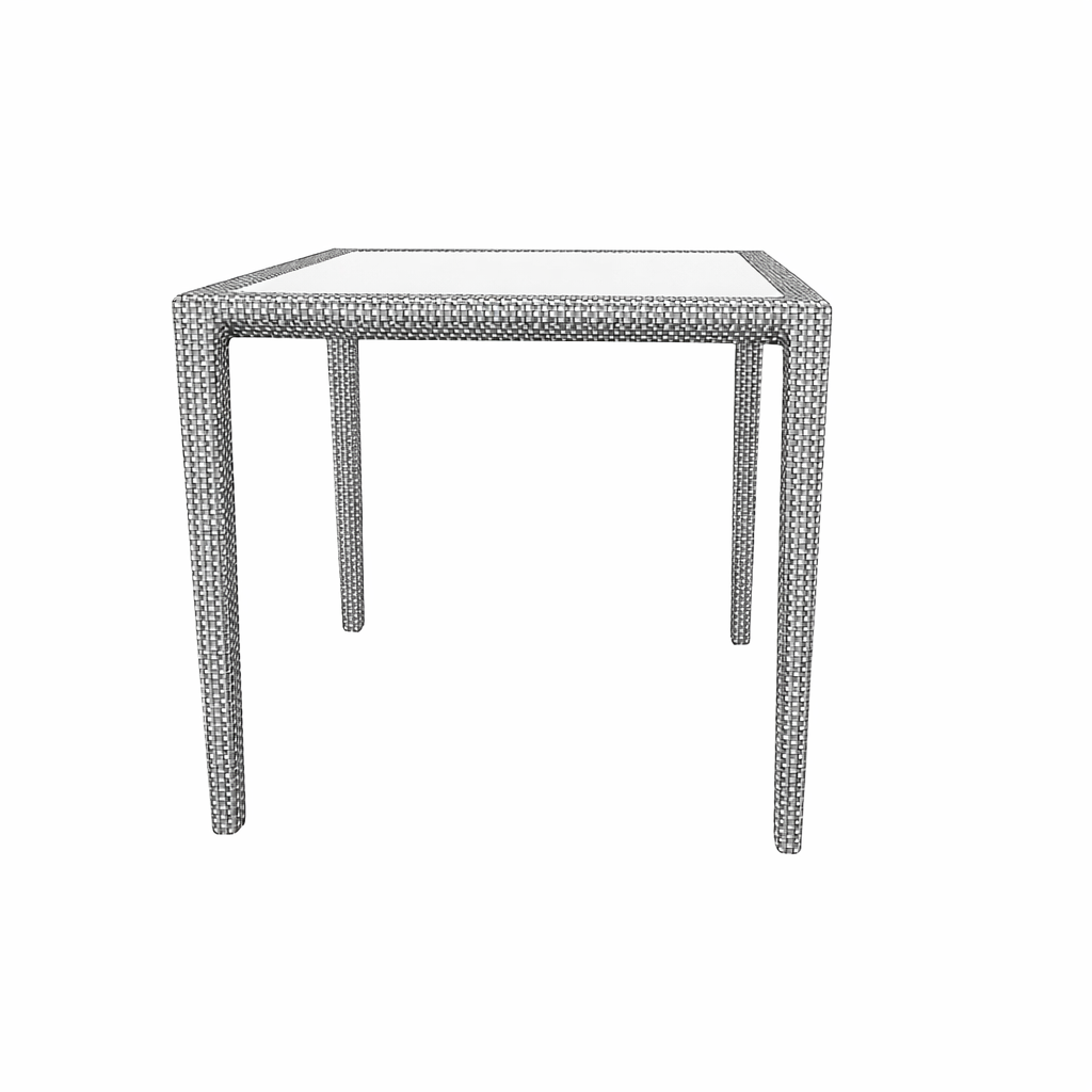 DINING TABLE 100 X 100 CM WITH GLASS TOP (AHO/030/001)