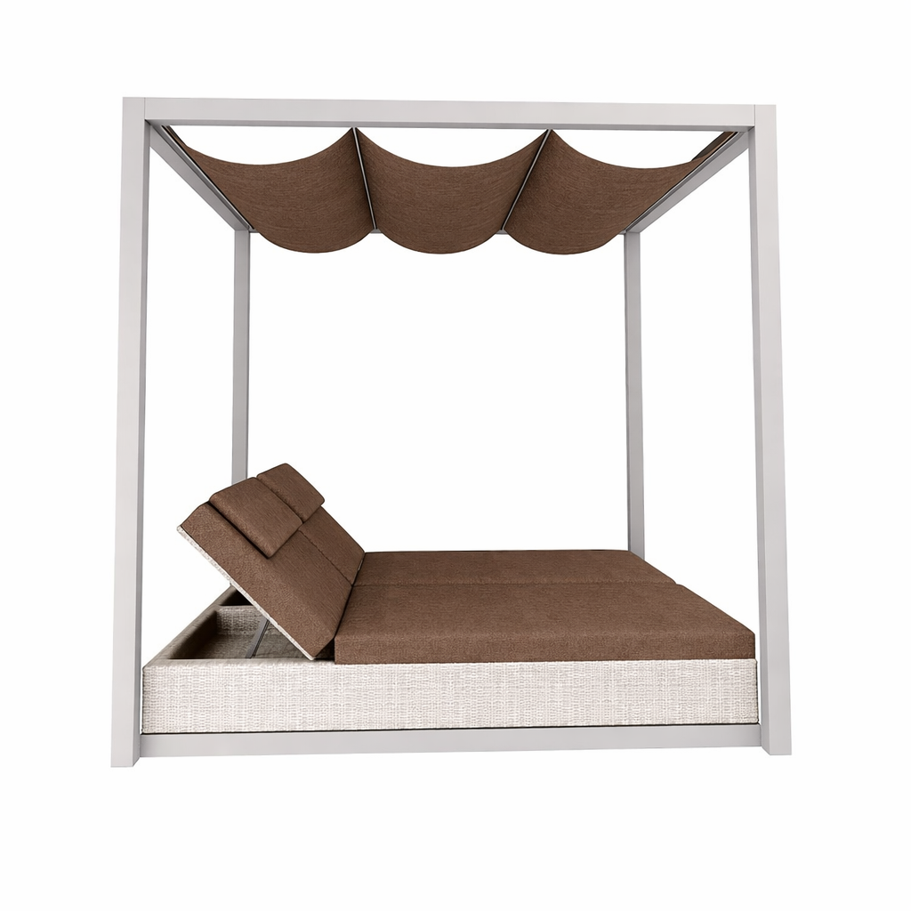 DOUBLE SUN BED NO CURTAINS WITH CUSHION (AHO/019/001)