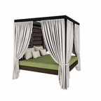 FOUR POSTER DAY BED WITH CURTAINS (AHO/058/012)