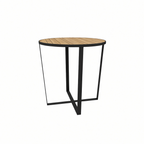 ROUND SIDE TABLE 50 CM. WITH TEAK WOOD TOP (AHO/042/011)