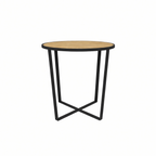ROUND SIDE TABLE 50 CM. WITH TEAK WOOD TOP (AHO/042/011)