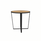 ROUND SIDE TABLE 50 CM. WITH TEAK WOOD TOP (AHO/042/011)