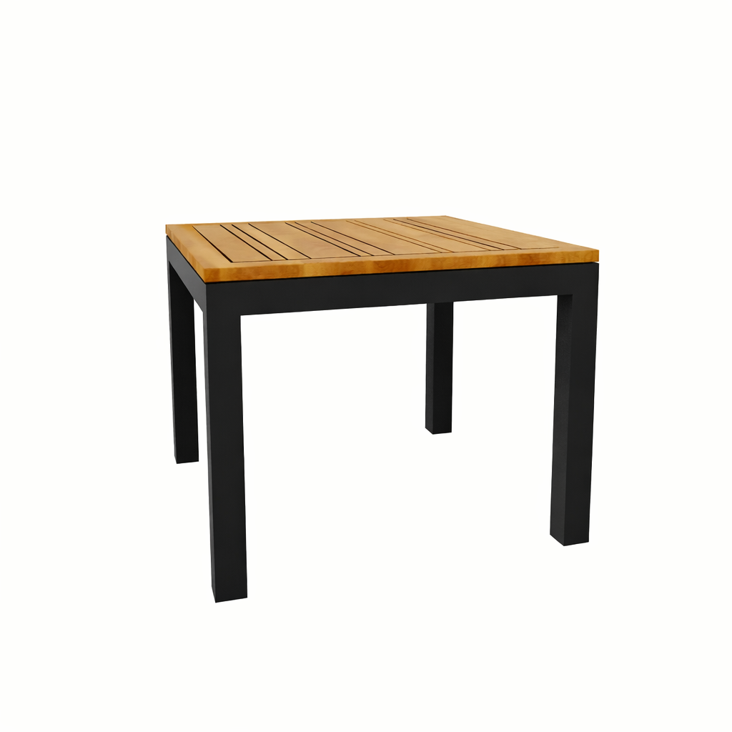 SQUARE SIDE TABLE 45 X 45 CM. WITH TEAK WOOD TOP (AHO/042/009)