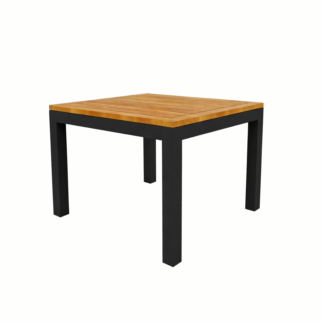 SQUARE SIDE TABLE 45 X 45 CM. WITH TEAK WOOD TOP (AHO/042/009)