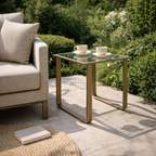 SIDE TABLE WITH GLASS TOP (AHO/061/012)