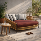 ROUND SUNBED WITH CUSHION (AHO/014/036)