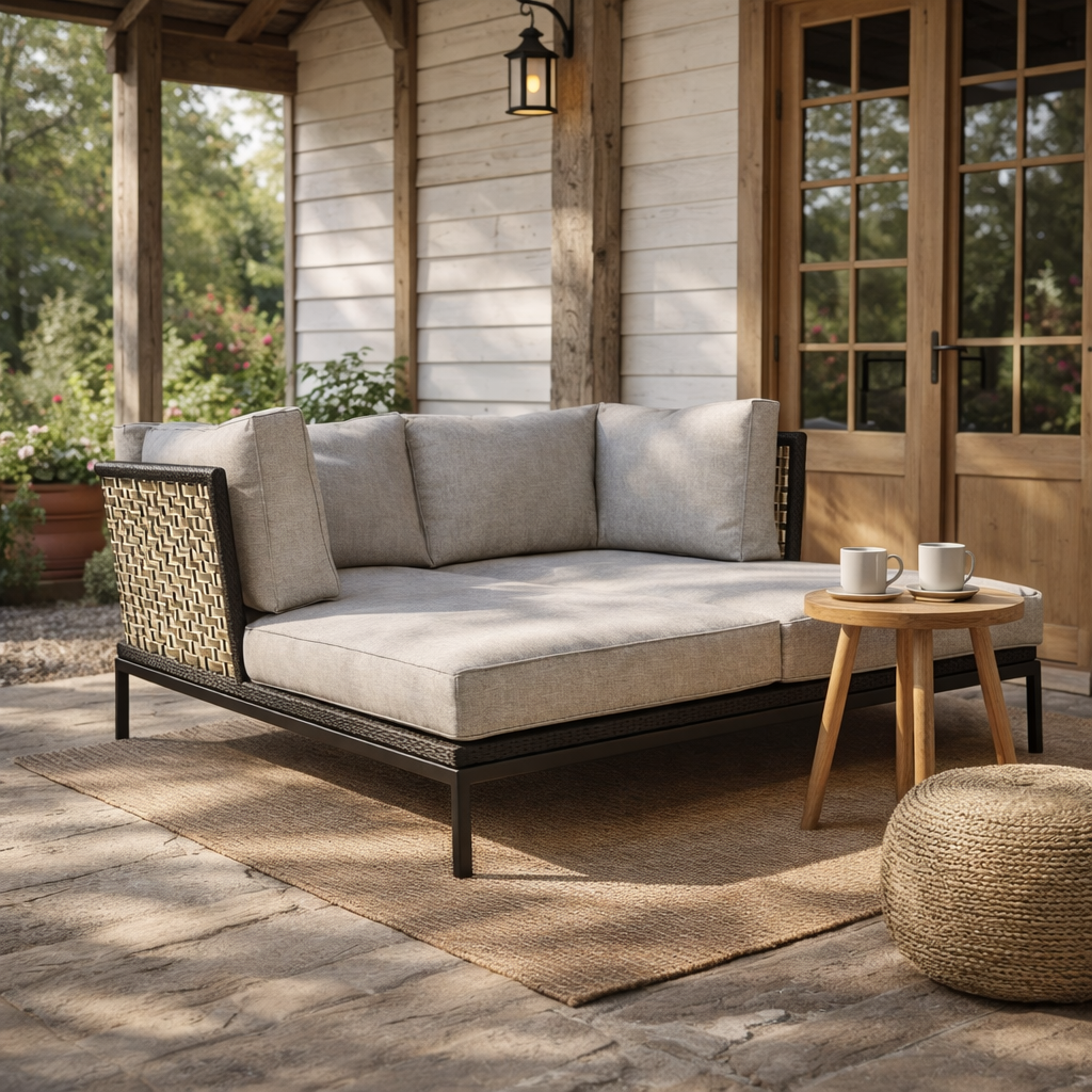DOUBLE SOFA BED WITH CANOPY AND CUSHION (AHO/027/001)