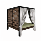 FOUR POSTER DAY BED WITH CURTAINS (AHO/058/012)