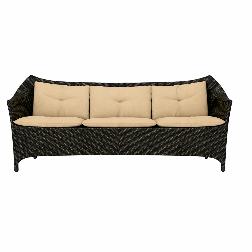 FULLY WOVEN THREE SEATER SOFA WITH CUSHIONS (AHO/001/020)