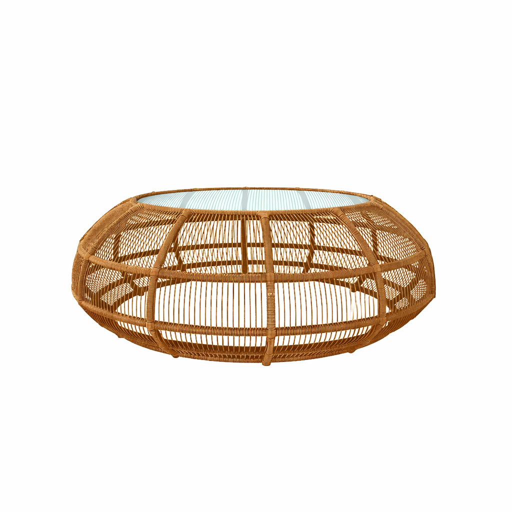 SPA ROUND COFFEE TABLE WITH GLASS TOP (AHO/063/002)
