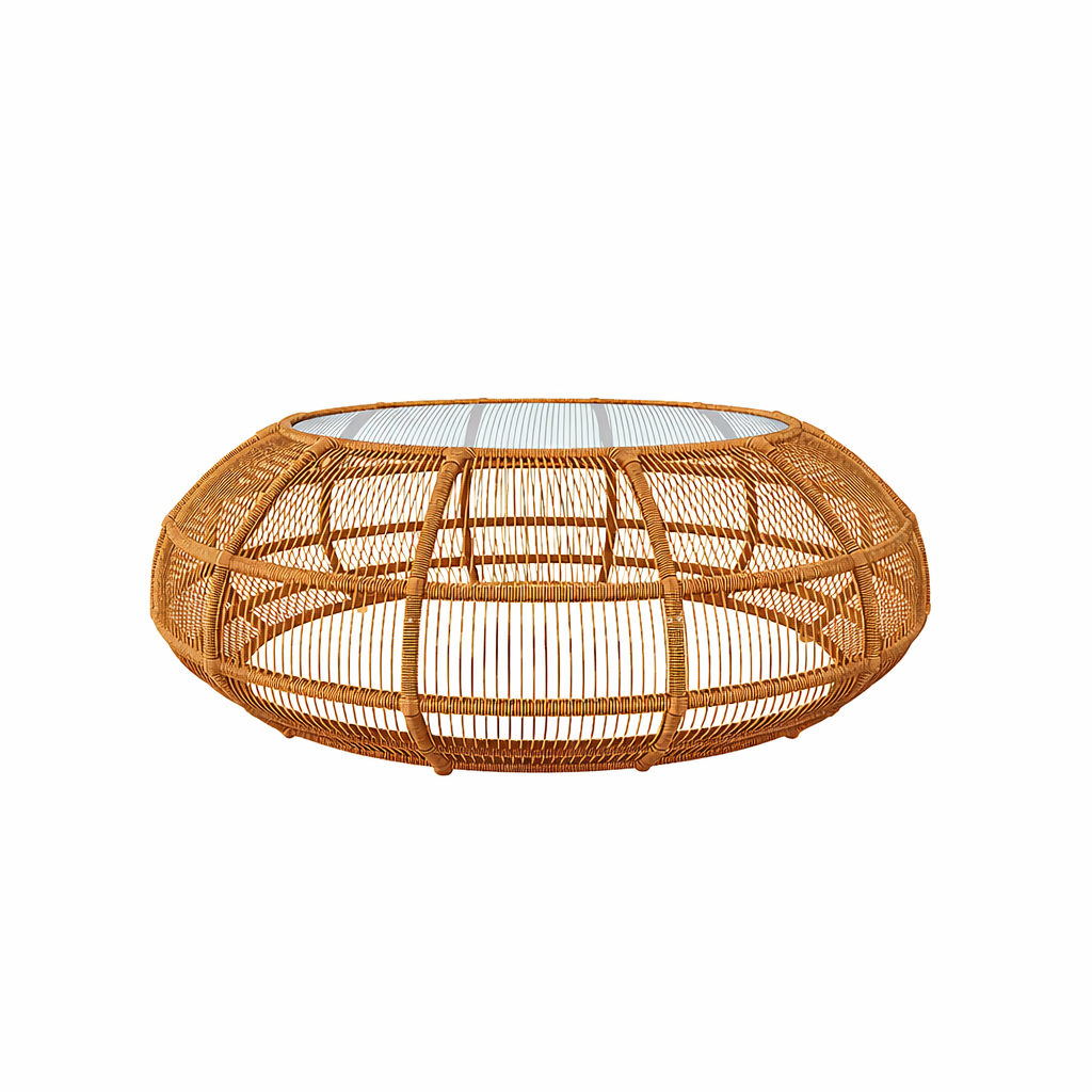 SPA ROUND COFFEE TABLE WITH GLASS TOP (AHO/063/002)