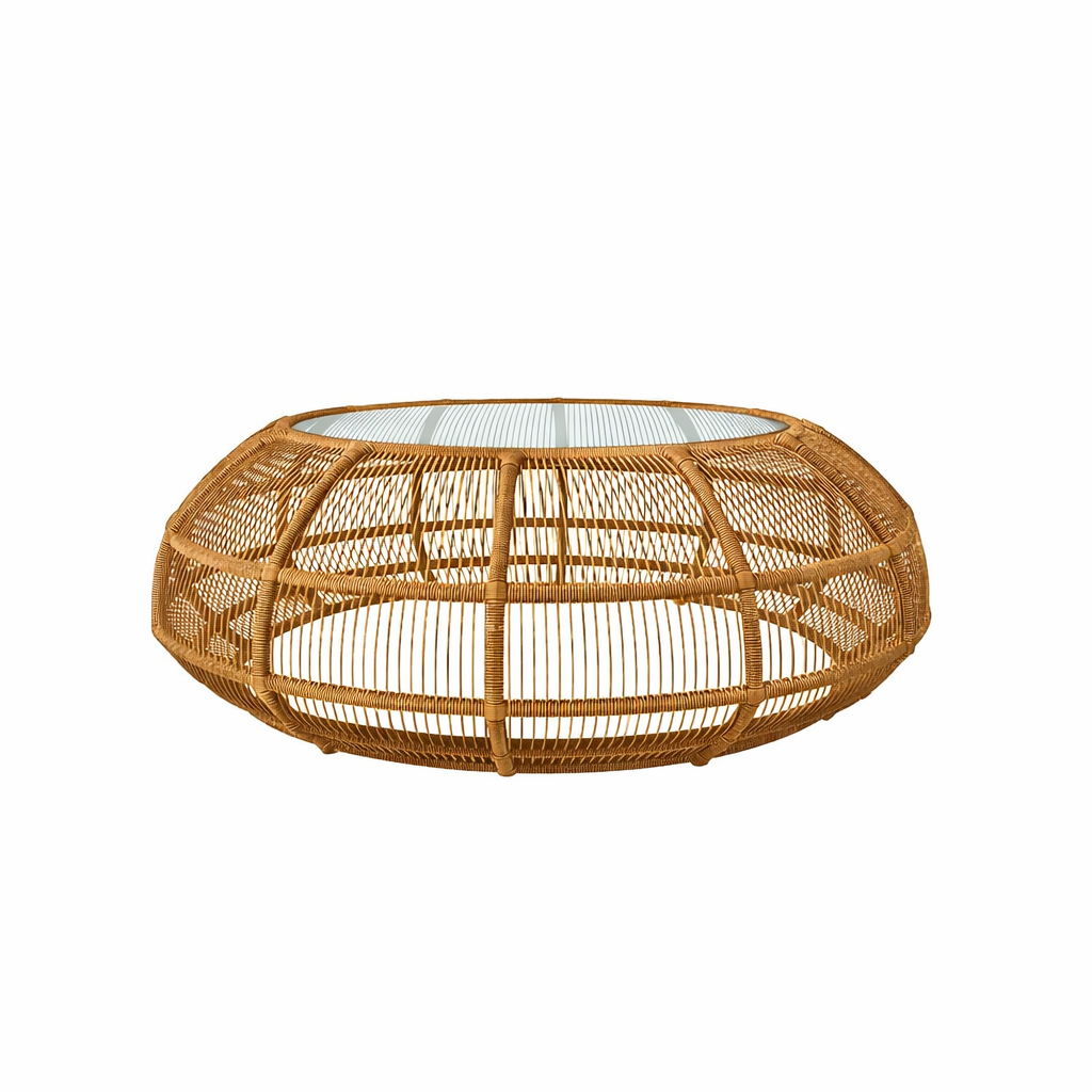 SPA ROUND COFFEE TABLE WITH GLASS TOP (AHO/063/002)