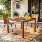 DINING TABLE WITH GLASS TOP (AHO/003/004)