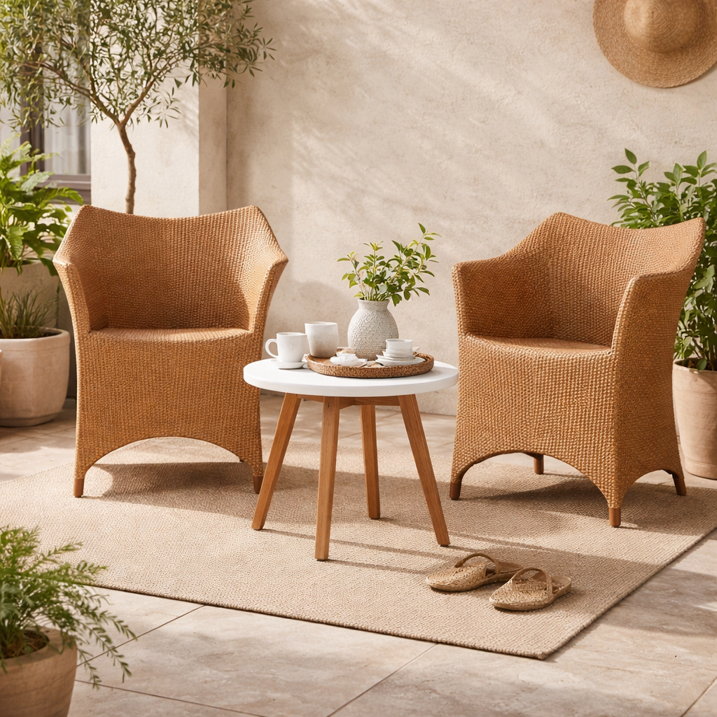 FULLY WOVEN DINING ARMCHAIR WITH CUSHIONS (AHO/001/016)