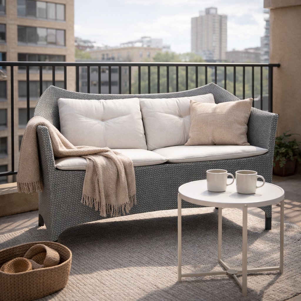 FULLY WOVEN DOUBLE SEATER SOFA WITH CUSHIONS (AHO/001/019)