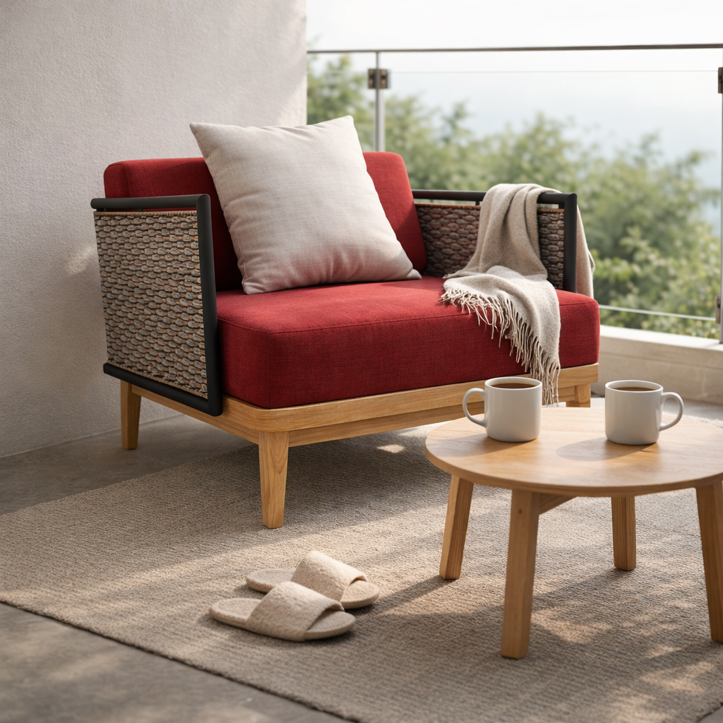 SINGLE SEATER SOFA WITH CUSHION (AHO/029/002)