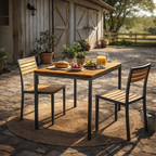DINING TABLE WITH TEAK WOOD TOP (AHO/045/008)