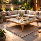 CENTER TABLE WITH GLASS TOP (AHOL/184/004)