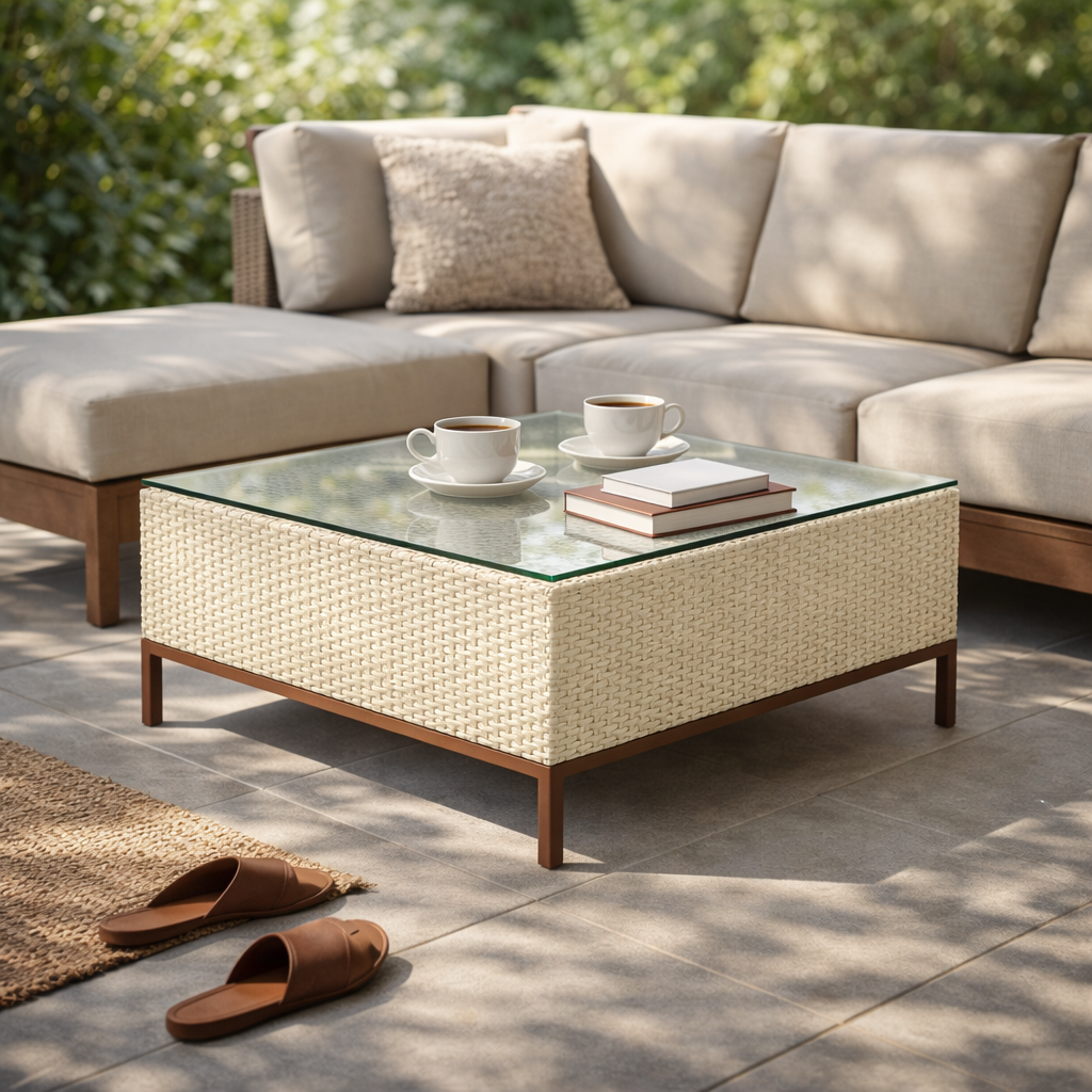 CENTER TABLE WITH GLASS TOP (AHOL/189/005)