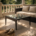 SQUARE COFFEE TABLE WITH GLASS TOP (AHO/018/028)