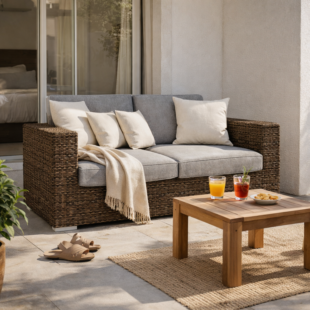 DOUBLE SEATER SOFA WITH CUSHION (AHO/022/008)