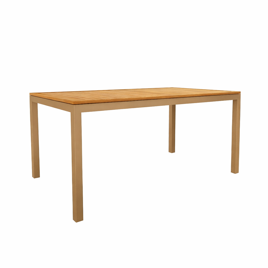 DINING TABLE WITH TEAK WOOD TOP (AHO/043/004)