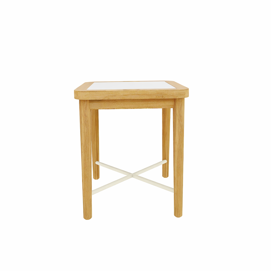 TEAKWOOD SIDE TABLE WITH HPL TOP (AHO/029/011)
