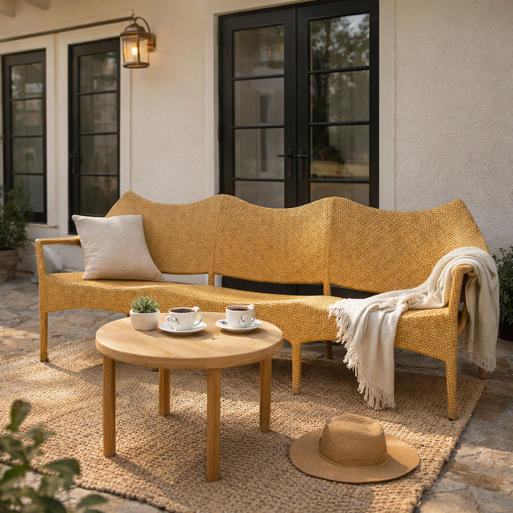 THREE SEATER LOUNGE SOFA WITH CUSHIONS (AHO/001/010)