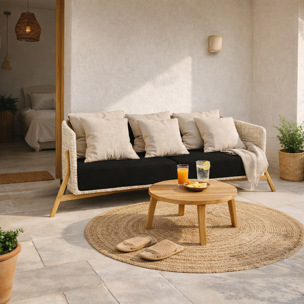 THREE SEATER SOFA WITH CUSHION (AHO/016/005)