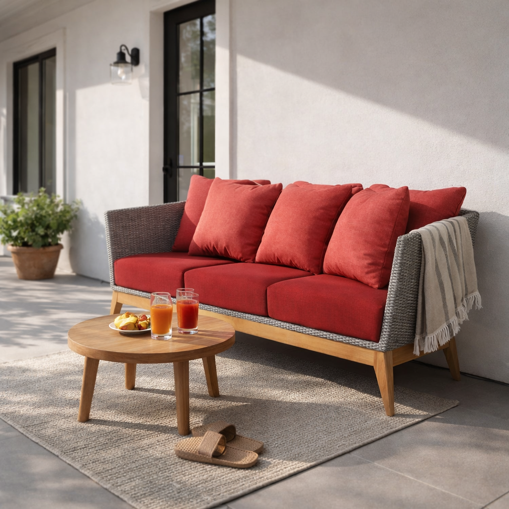 THREE SEATER SOFA WITH CUSHION (AHO/017/006)