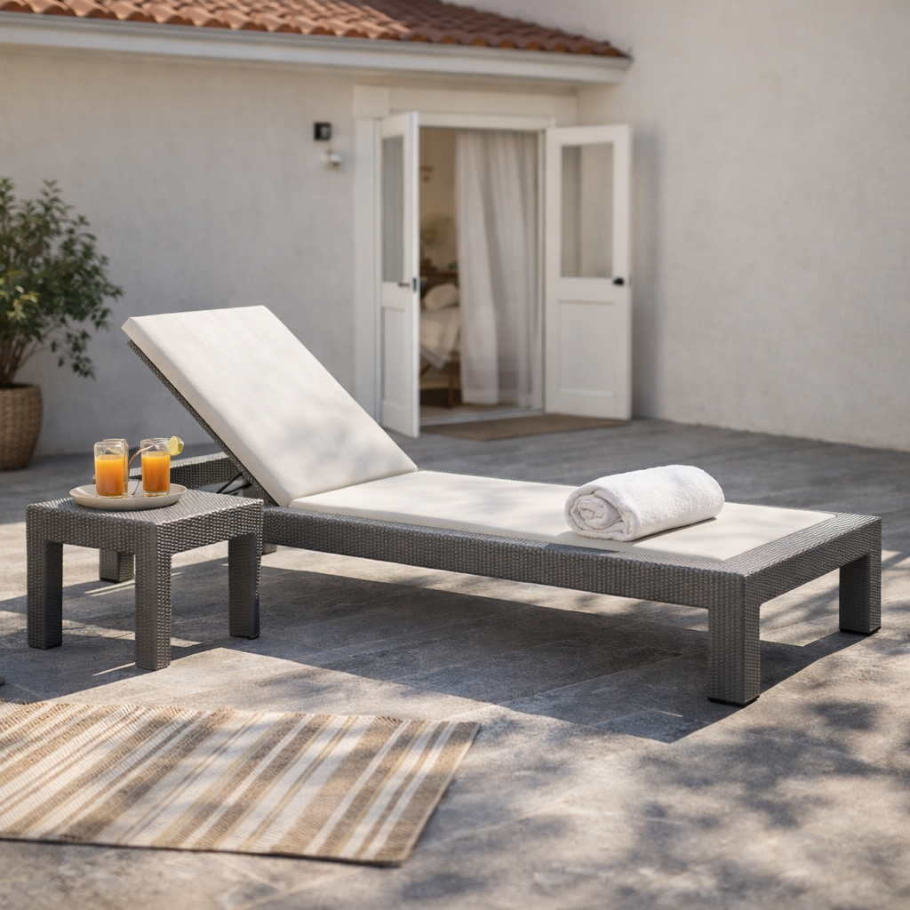 SUN LOUNGER WITH CUSHION (AHO/002/007)