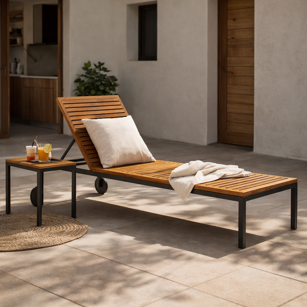SUNLOUNGER WITH CUSHION (AHO/043/016)