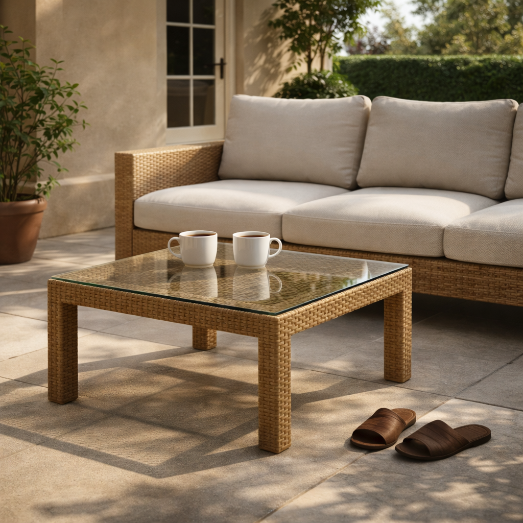 CENTER TABLE WITH GLASS TOP (AHOL/515/003)