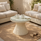 TEA TABLE WITH GLASS TOP (AHOD/134/002)