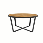 ROUND COFFEE TABLE 90 CM. WITH TEAK WOOD TOP (AHO/042/010)