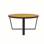 ROUND COFFEE TABLE 90 CM. WITH TEAK WOOD TOP (AHO/042/010)