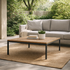 LOUNGE TABLE WITH TEAK WOOD TOP (AHO/045/021)