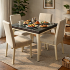 DINING TABLE WITH GLASS TOP (AHO/060/002)