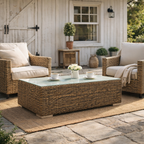 COFFEE TABLE WITH GLASS TOP (AHO/031/007)