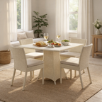 DINING TABLE WITH GLASS TOP (AHO/011/002)