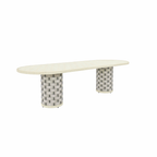 DINING TABLE WITH GLASS TOP (AHO/058/003)