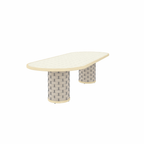 DINING TABLE WITH GLASS TOP (AHO/058/003)