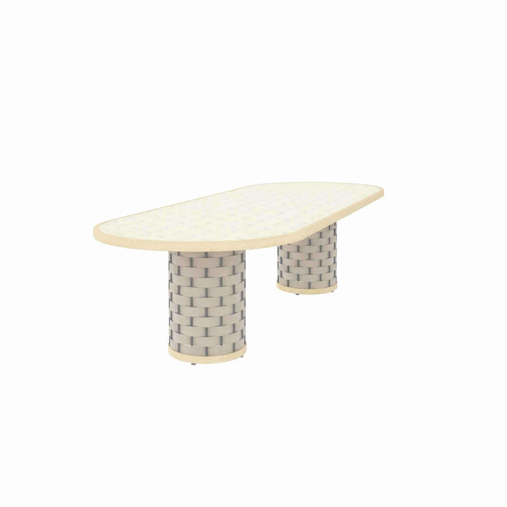 DINING TABLE WITH GLASS TOP (AHO/058/003)