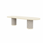DINING TABLE WITH GLASS TOP (AHO/058/003)