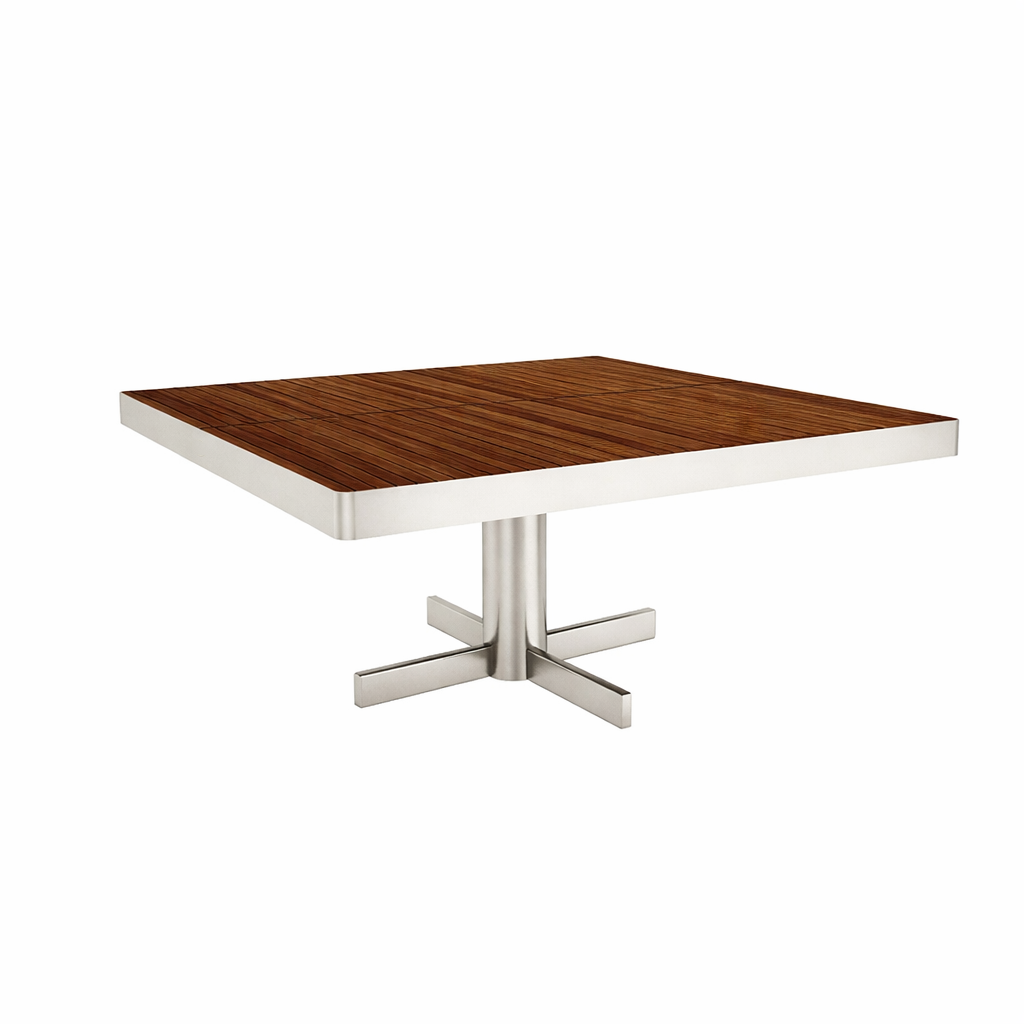 PEDESTAL COFFEE TABLE WITH TEAK WOOD TOP (AHO/043/012)
