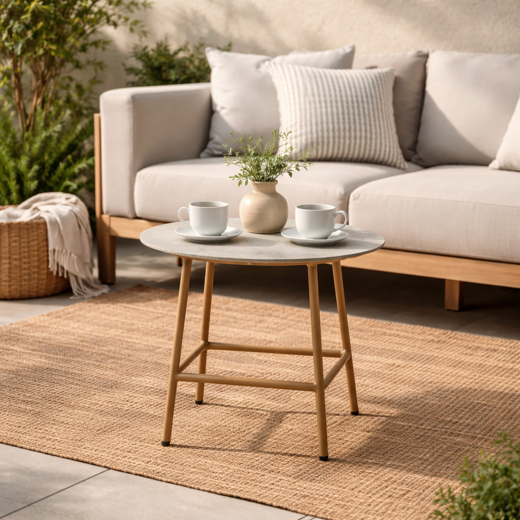 OUTDOOR TEA TABLE WITH HPL TOP (AHO/074/003)