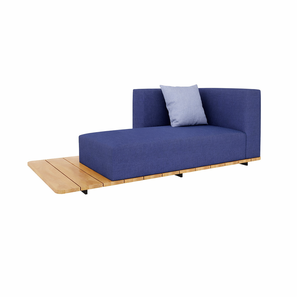 BASE + DOUBLE SEAT + SINGLE BACK + LEFT ARM WITH CUSHION (AHO/013/008)