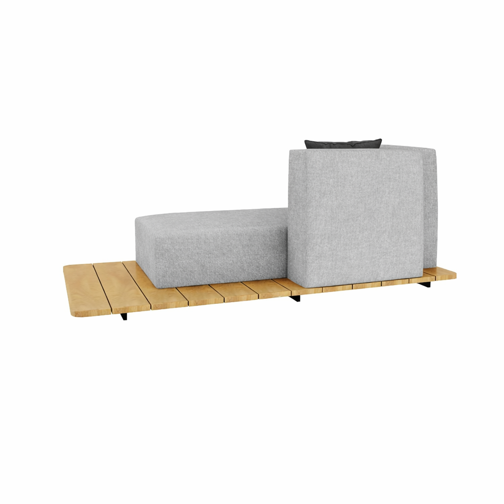 BASE + DOUBLE SEAT + SINGLE BACK + RIGHT ARM WITH CUSHION (AHO/013/009)