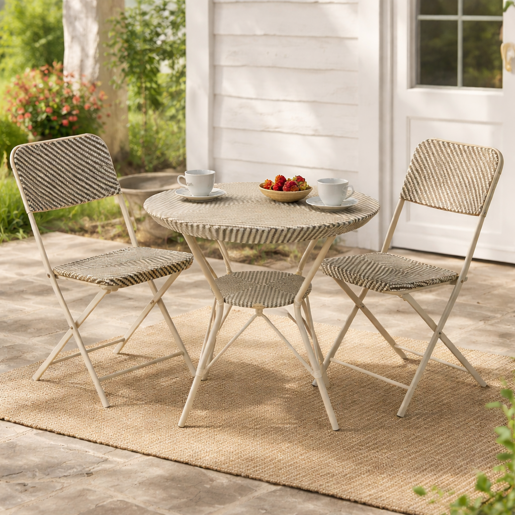 CAFE DINING TABLE WITH GLASS TOP (AHO/007/002)