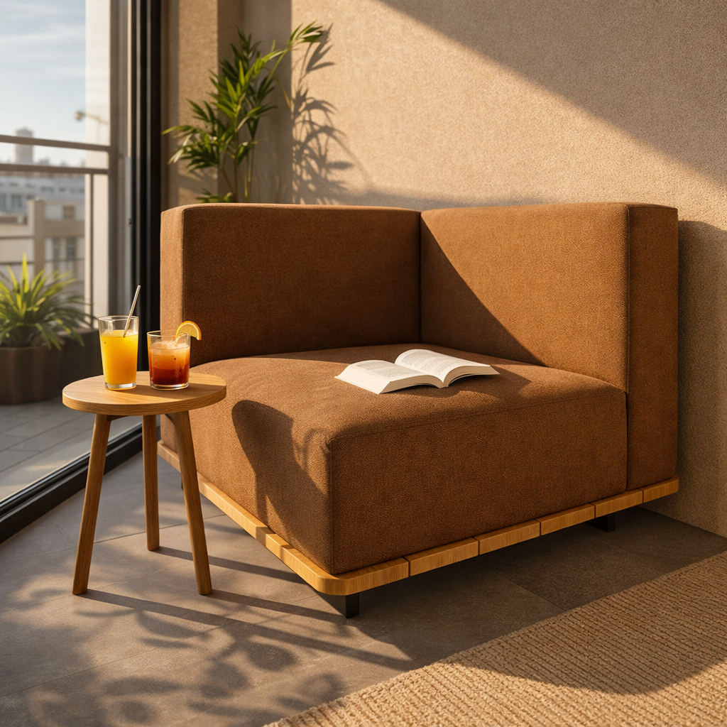 BASE + SINGLE SEAT + BACK + LEFT ARM WITH CUSHION (AHO/013/003)